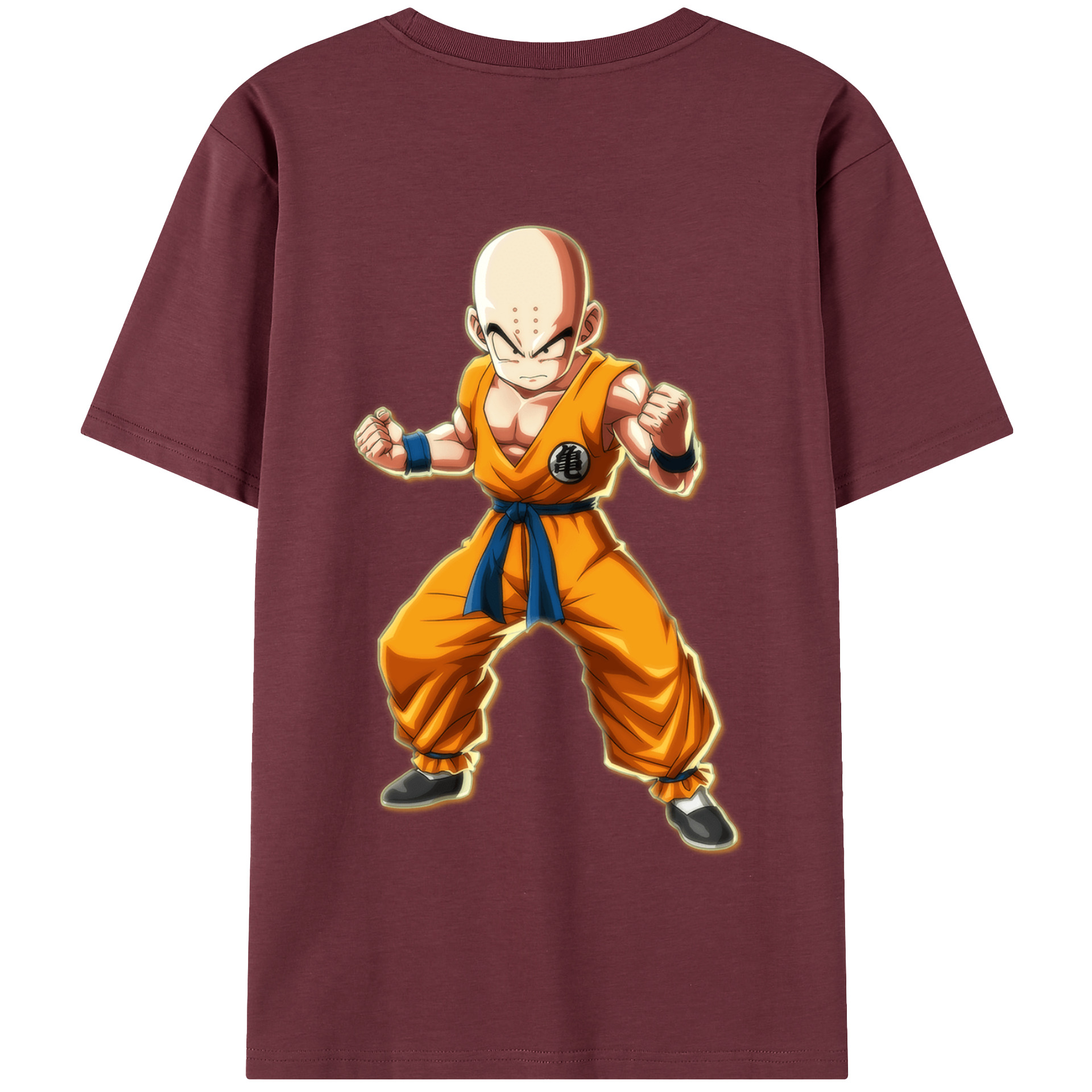 （画像用） ドラゴンボール クリリン DRAGON BALL krillin 綿100％半袖Tシャツ（背面プリント）